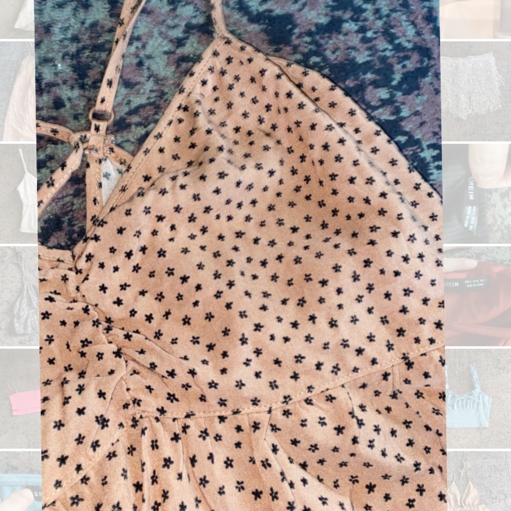 Tan with black flowers PacSun dress